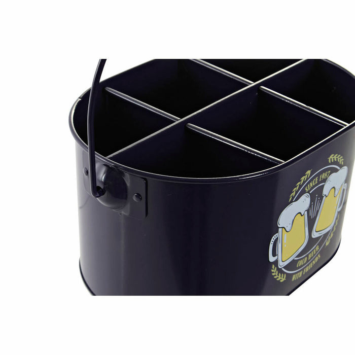 Ice bucket DKD Home Decor Yellow Multicolored Navy Blue Metal 27 x 17.5 x 13 cm