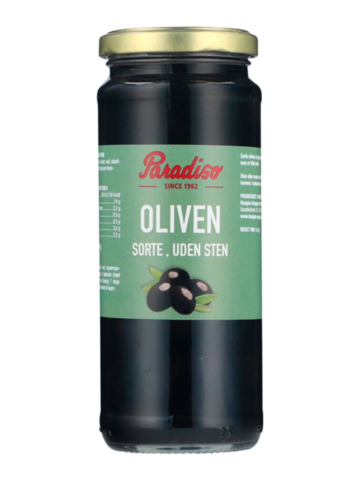 Svarta oliver utan stenar 340g