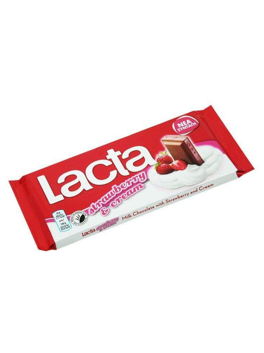 Lacta m/ Jordbær & Creme 100g