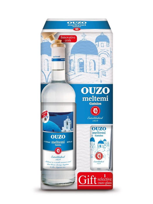Ouzo Meltemi 700ml Presentförpackning inkl. 1 glas
